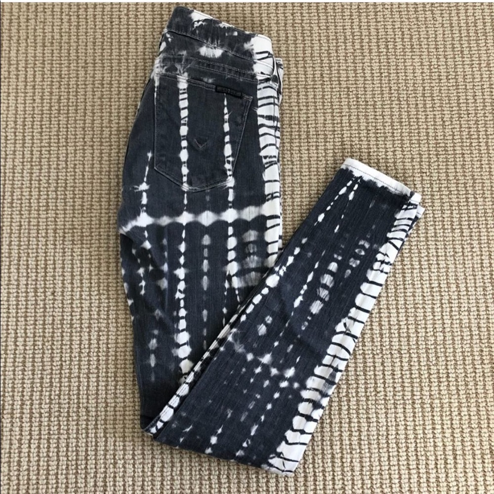 Hudson grey and white tie dye skinny jeans